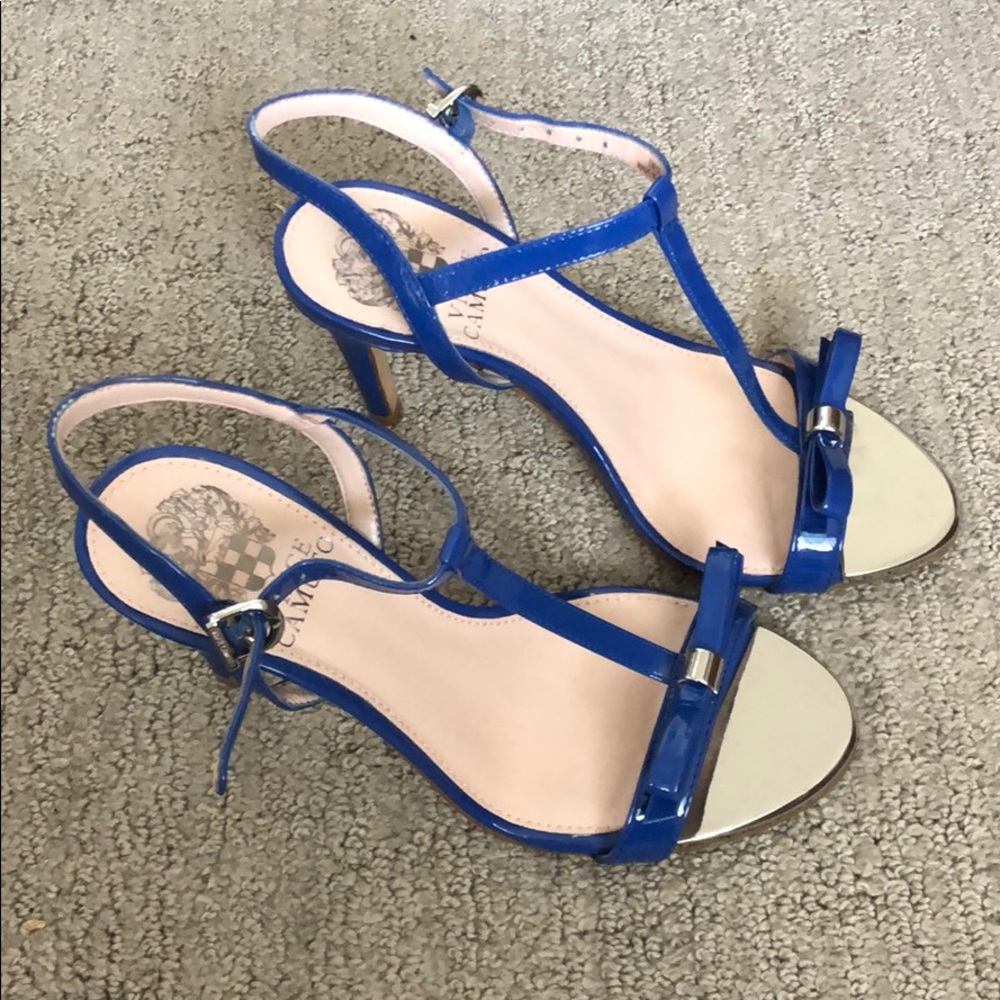 Vince Camuto Royal Blue Peep Toe Sandal Heels